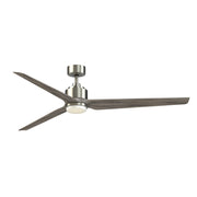 Fanimation TriAire Custom 72in 1-Light Smart Ceiling Fan | Modern Brushed Nickel and Weathered Wood | Covered Patio | Model FPD8515BN-72WEW-LK
