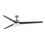 Fanimation TriAire Custom 84in 3-Blade Smart Ceiling Fan with 12in LED Light Kit | Brushed Nickel and Dark Walnut | Model FPD8515BN-84DWAW-12LK