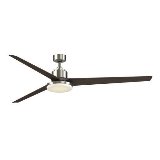 Fanimation TriAire Custom 84in 3-Blade Smart Ceiling Fan with 12in LED Light Kit | Brushed Nickel and Dark Walnut | Model FPD8515BN-84DWAW-12LK