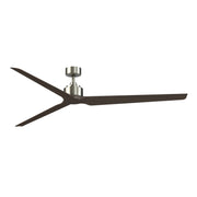 Fanimation TriAire Custom 84in 3-Blade Smart Ceiling Fan | Brushed Nickel and Dark Walnut Composite | Covered Patio & Living | Model FPD8515BN-84DWAW