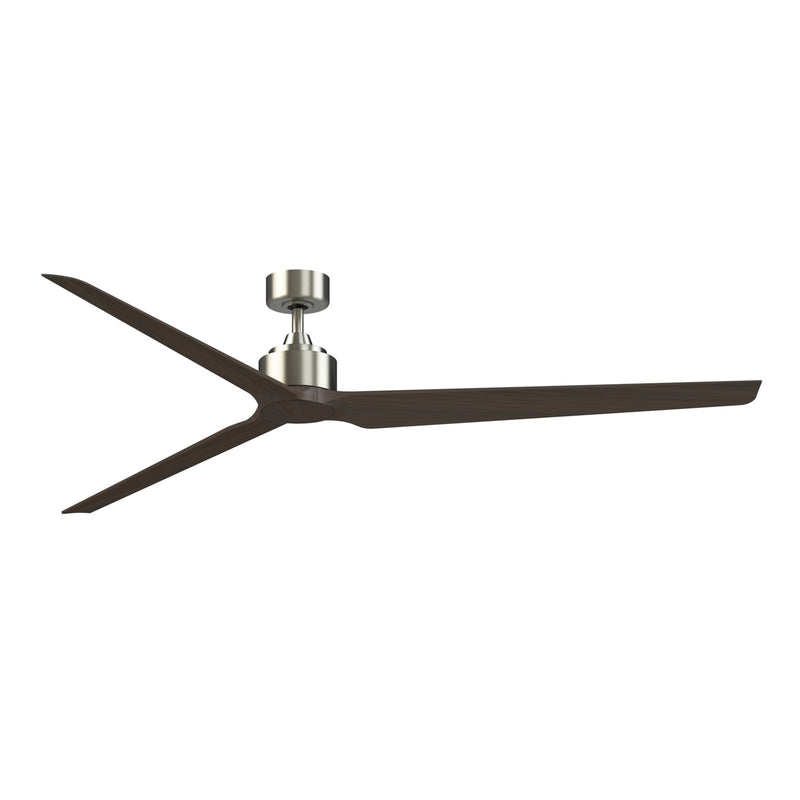 Fanimation TriAire Custom 84in 3-Blade Smart Ceiling Fan | Brushed Nickel and Dark Walnut Composite | Covered Patio & Living | Model FPD8515BN-84DWAW