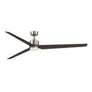 Fanimation TriAire Custom 84in 3-Blade Smart Ceiling Fan with LED Light Kit | Brushed Nickel and Dark Walnut Composite | Model FPD8515BN-84DWAW-LK