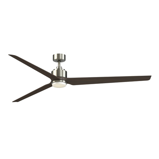 Fanimation TriAire Custom 84in 3-Blade Smart Ceiling Fan with LED Light Kit | Brushed Nickel and Dark Walnut Composite | Model FPD8515BN-84DWAW-LK
