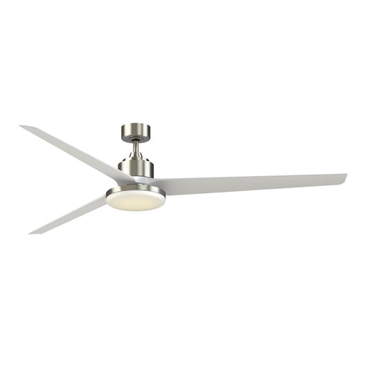 Fanimation TriAire Custom 84in 1-Light Smart Ceiling Fan | Brushed Nickel and Matte White Composite Blades | Covered | Model FPD8515BN-84MWW-12LK