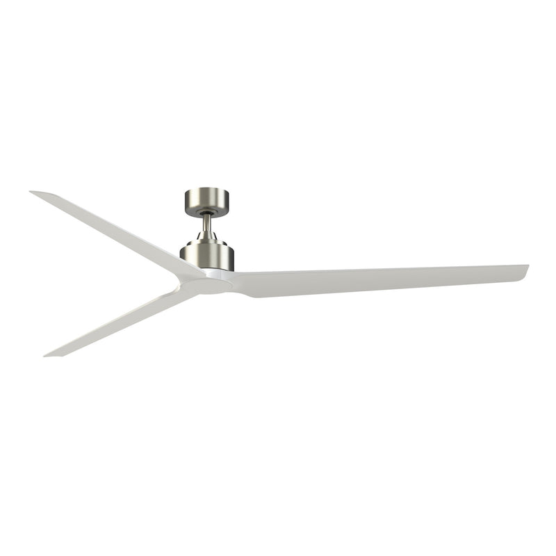 Fanimation TriAire Custom 84in 3-Blade Smart Ceiling Fan | Brushed Nickel and Matte White Composite | Covered Patio & Living | Model FPD8515BN-84MWW