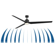 Fanimation TriAire Custom 84in 3-Blade Smart Ceiling Fan | Brushed Nickel and Matte White Composite | Covered Patio & Living | Model FPD8515BN-84MWW