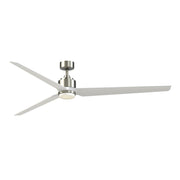 Fanimation TriAire Custom 84in 1-Light Smart Ceiling Fan | Brushed Nickel and Matte White Composite Blades | Covered Patio | Model FPD8515BN-84MWW-LK