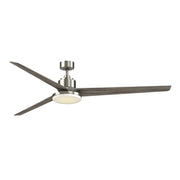 Fanimation TriAire Custom 84in 1-Light Smart Ceiling Fan | Brushed Nickel and Weathered Wood Composite Blades | Covered | Model FPD8515BN-84WEW-12LK