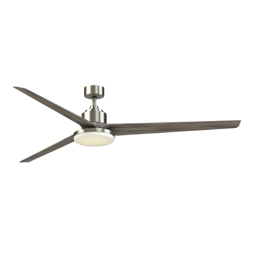 Fanimation TriAire Custom 84in 1-Light Smart Ceiling Fan | Brushed Nickel and Weathered Wood Composite Blades | Covered | Model FPD8515BN-84WEW-12LK
