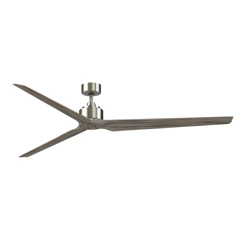 Fanimation TriAire Custom 84in Smart Ceiling Fan | Brushed Nickel and Weathered Wood Composite Blades | Covered Patio | Model FPD8515BN-84WEW