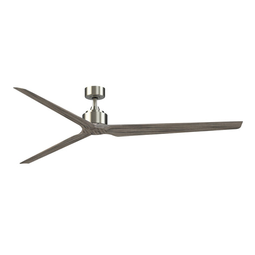 Fanimation TriAire Custom 84in Smart Ceiling Fan | Brushed Nickel and Weathered Wood Composite Blades | Covered Patio | Model FPD8515BN-84WEW