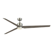 Fanimation TriAire Custom 84in 1-Light Smart Ceiling Fan | Brushed Nickel and Weathered Wood Composite | Covered Patio | Model FPD8515BN-84WEW-LK