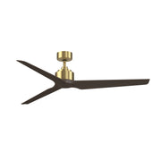Fanimation TriAire Custom 64in Smart Ceiling Fan | Brushed Satin Brass and Dark Walnut Composite Blades | Covered Patio | Model FPD8515BS-64DWAW