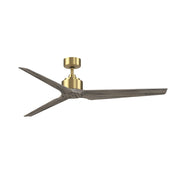 Fanimation TriAire Custom 64in Smart Ceiling Fan | Brushed Satin Brass and Weathered Wood Composite Blades | Covered Patio | Model FPD8515BS-64WEW
