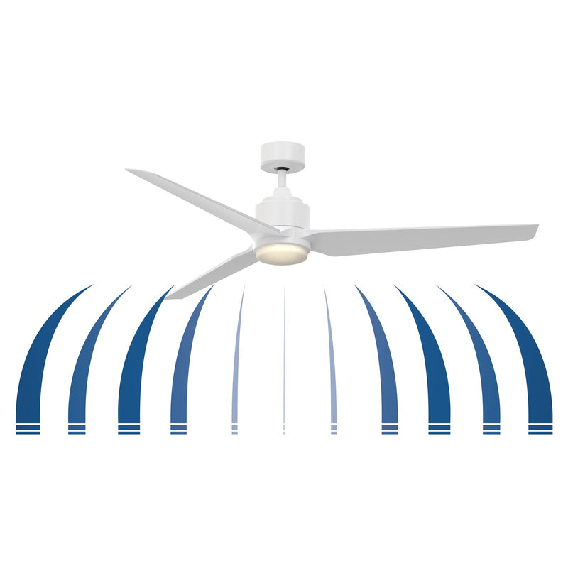 Fanimation TriAire Custom 64in Smart Ceiling Fan with LED Light Kit | Brushed Satin Brass and Weathered Wood Composite | Model FPD8515BS-64WEW-LK