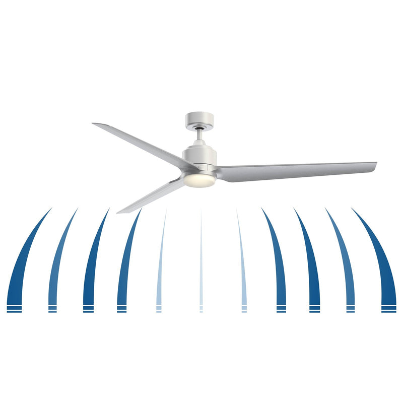Fanimation TriAire Custom 72in 3-Blade Smart Ceiling Fan | Brushed Satin Brass and Dark Walnut Composite Blades | Covered | Model FPD8515BS-72DWAW