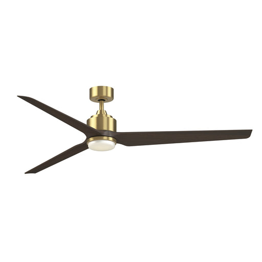 Fanimation TriAire Custom 72in 1-Light Smart Ceiling Fan | Brushed Satin Brass and Dark Walnut Composite | Covered Patio | Model FPD8515BS-72DWAW-LK