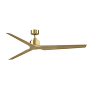 Fanimation TriAire Custom 72in 3-Light Ceiling Fan | Brushed Satin Brass and Dark Walnut Composite Blades | Covered Patio | Model FPD8515BS-72NW