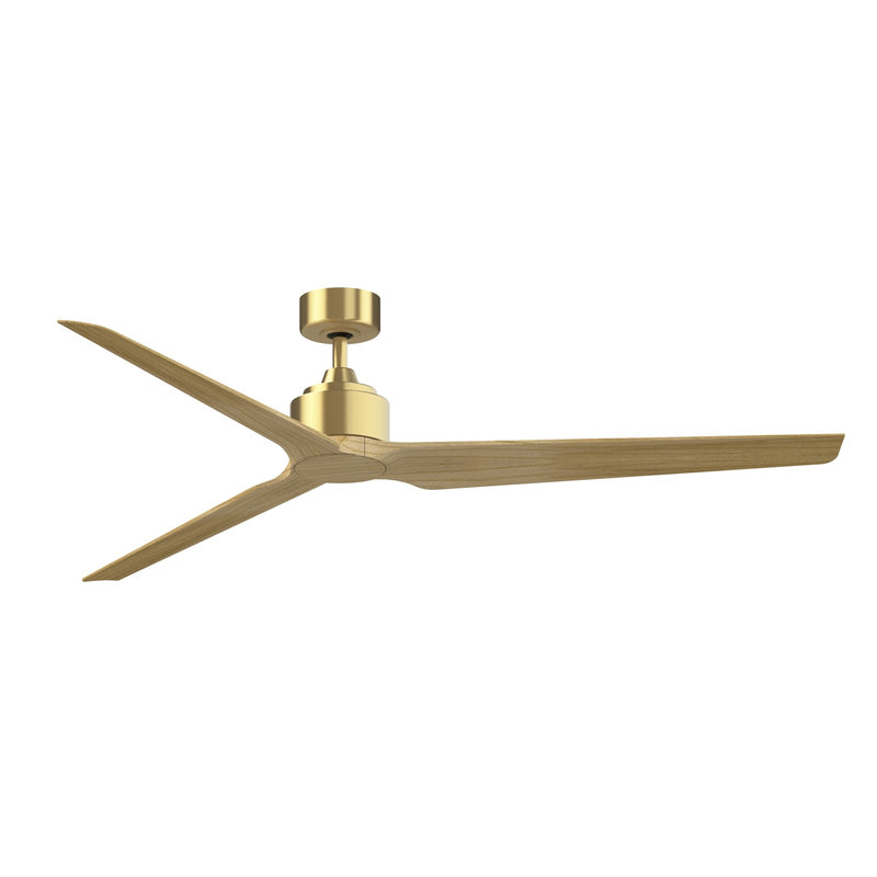 Fanimation TriAire Custom 72in 3-Light Ceiling Fan | Brushed Satin Brass and Dark Walnut Composite Blades | Covered Patio | Model FPD8515BS-72NW