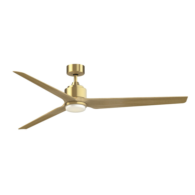 Fanimation TriAire Custom 72in 1-Light Ceiling Fan | Brushed Satin Brass and Dark Walnut Composite Blades | Covered Patio | Model FPD8515BS-72NW-LK