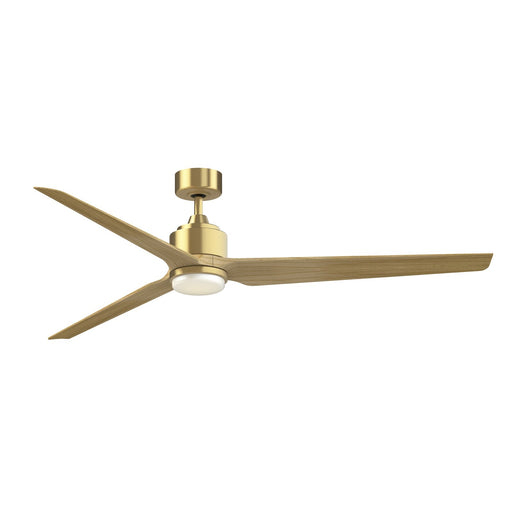 Fanimation TriAire Custom 72in 1-Light Ceiling Fan | Brushed Satin Brass and Dark Walnut Composite Blades | Covered Patio | Model FPD8515BS-72NW-LK