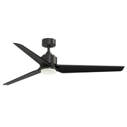 Fanimation TriAire Custom 64in 1-Light Ceiling Fan | Dark Bronze and Black Composite Blades | Indoor & Outdoor Wet Rated | Model FPD8515DZW-64BLW-LK