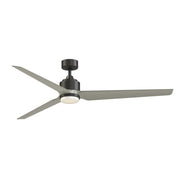 Fanimation TriAire Custom 72in 1-Light Ceiling Fan | Brushed Satin Brass and Dark Walnut Blades | Covered Patio & Living | Model FPD8515DZW-72BNW-LK