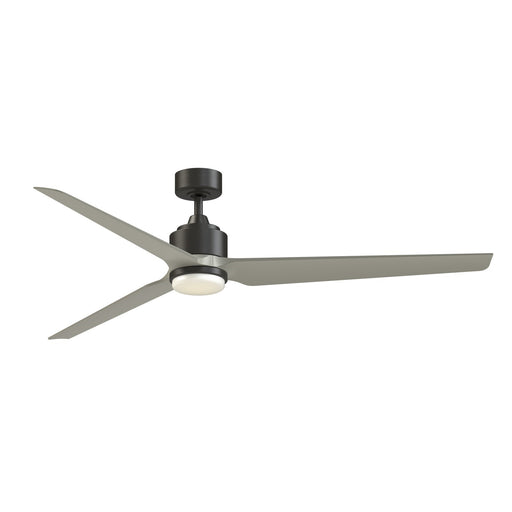 Fanimation TriAire Custom 72in 1-Light Ceiling Fan | Brushed Satin Brass and Dark Walnut Blades | Covered Patio & Living | Model FPD8515DZW-72BNW-LK