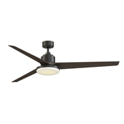 Fanimation TriAire Custom 72in 1-Light Ceiling Fan | Dark Bronze and Dark Walnut Blades | Covered Patio & Living Room | Model FPD8515DZW-72DWAW-12LK
