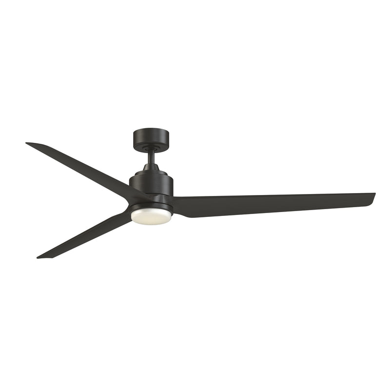 Fanimation TriAire Custom 72in 1-Light Smart Ceiling Fan | Brushed Satin Brass and Dark Walnut Composite | Indoor | Model FPD8515DZW-72DZW-LK