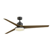 Fanimation TriAire Custom 72in 3-Blade Smart Ceiling Fan with 12in LED Light Kit | Dark Bronze and Koa Composite Blades | Model FPD8515DZW-72KW-12LK
