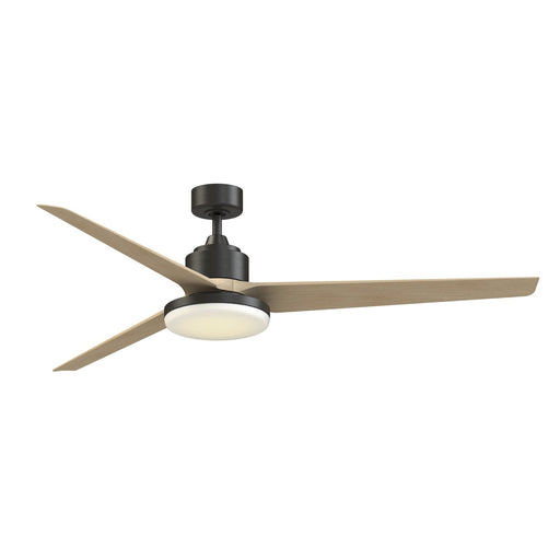 Fanimation TriAire Custom 72in 1-Light Ceiling Fan | Modern Dark Bronze and Natural Composite Blades | Living Room | Model FPD8515DZW-72NW-12LK
