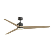 Fanimation TriAire Custom 72in 1-Light Ceiling Fan | Modern Dark Bronze and Natural Composite Blades | Living Room | Model FPD8515DZW-72NW-LK