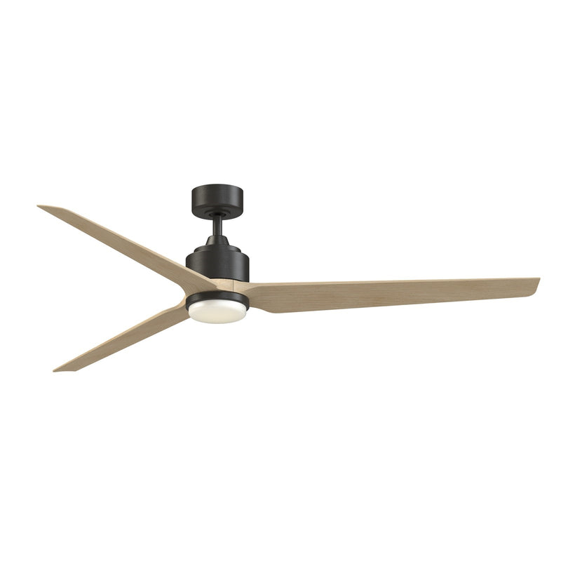 Fanimation TriAire Custom 72in 1-Light Ceiling Fan | Modern Dark Bronze and Natural Composite Blades | Living Room | Model FPD8515DZW-72NW-LK