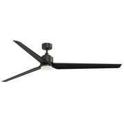 Fanimation TriAire Custom 84in 3-Light Ceiling Fan | Modern Dark Bronze and Black Composite Blades | Covered Patio | Model FPD8515DZW-84BLW-LK