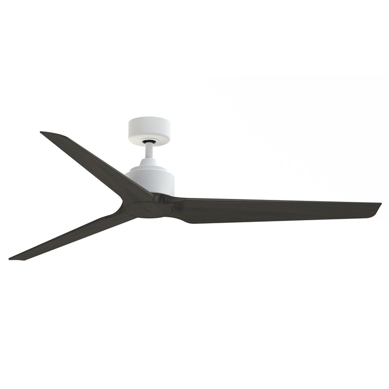 Fanimation TriAire Custom 64in 3-Blade Wet Rated Smart Ceiling Fan | Matte White and Dark Walnut Composite Blades | Patios | Model FPD8515MWW-64DWAW