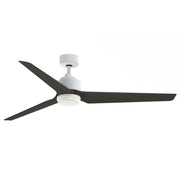 Fanimation TriAire Custom 64in 1-Light Smart Ceiling Fan | Modern Matte White and Dark Walnut Composite Blades | Indoor | Model FPD8515MWW-64DWAW-LK