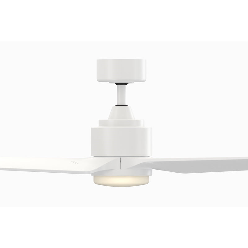 Fanimation TriAire Custom 64in 1-Light Smart Ceiling Fan | Modern Matte White and Opal Frosted Glass | Covered Patio | Model FPD8515MWW-64MWW-LK