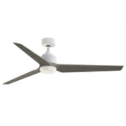 Fanimation TriAire Custom 64in 1-Light Ceiling Fan | Matte White and Weathered Wood Composite Blades | Indoor & Outdoor | Model FPD8515MWW-64WEW-LK
