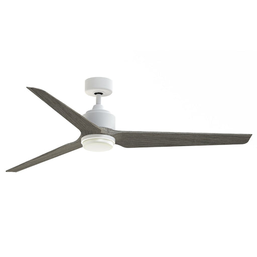 Fanimation TriAire Custom 64in 1-Light Ceiling Fan | Matte White and Weathered Wood Composite Blades | Indoor & Outdoor | Model FPD8515MWW-64WEW-LK