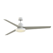 Fanimation TriAire Custom 72in 1-Light Ceiling Fan | Matte White and Brushed Nickel Composite Blades | Indoor & Outdoor | Model FPD8515MWW-72BNW-12LK