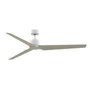 Fanimation TriAire Custom 72in Ceiling Fan | Matte White and Brushed Nickel Composite Blades | Indoor & Outdoor Wet Rated | Model FPD8515MWW-72BNW