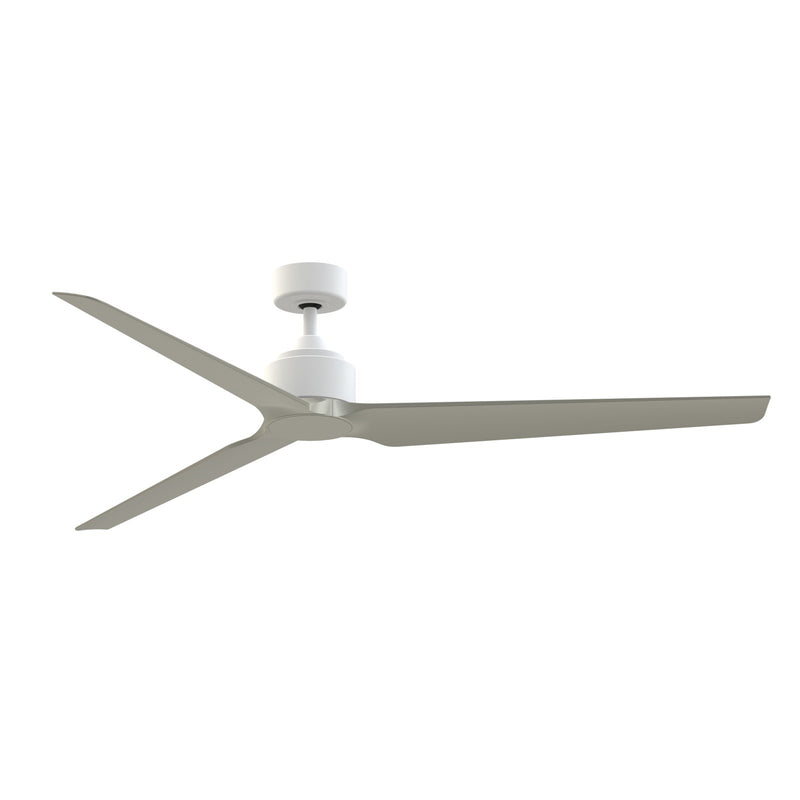 Fanimation TriAire Custom 72in Ceiling Fan | Matte White and Brushed Nickel Composite Blades | Indoor & Outdoor Wet Rated | Model FPD8515MWW-72BNW