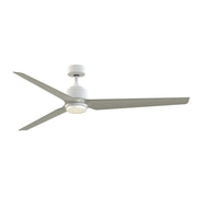 Fanimation TriAire Custom 72in 1-Light Ceiling Fan | Matte White and Brushed Nickel Composite Blades | Indoor & Outdoor | Model FPD8515MWW-72BNW-LK
