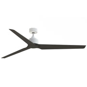 Fanimation TriAire Custom 72in 3-Blade Ceiling Fan | Matte White and Dark Walnut Composite | Indoor & Outdoor Wet Rated | Model FPD8515MWW-72DWAW