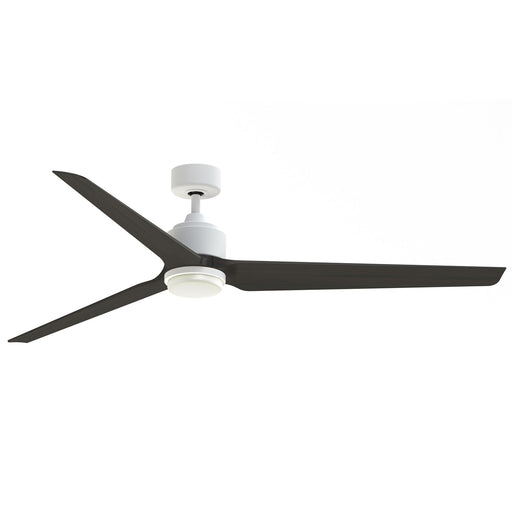 Fanimation TriAire Custom 72in 3-Blade Ceiling Fan with LED Light | Matte White and Dark Walnut Composite | Indoor | Model FPD8515MWW-72DWAW-LK