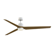 Fanimation TriAire Custom 72in 1-Light Ceiling Fan | Modern Matte White and Koa Composite Blades | Covered Patio & Living | Model FPD8515MWW-72KW-LK