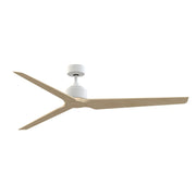 Fanimation TriAire Custom 72in Ceiling Fan | Modern Matte White and Natural Composite Blades | Covered Patio & Porch | Model FPD8515MWW-72NW