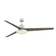 Fanimation TriAire Custom 72in 1-Light Ceiling Fan | Modern Matte White and Weathered Wood Composite Blades | Covered | Model FPD8515MWW-72WEW-12LK