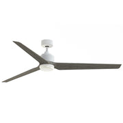 Fanimation TriAire Custom 72in 1-Light Smart Ceiling Fan | Modern Matte White and Weathered Wood Composite | Covered | Model FPD8515MWW-72WEW-LK